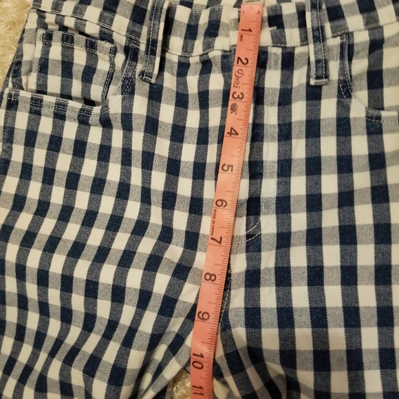 J.Crew Reimagined Blue Gingham Checked Hi Rise Faux Denim Pants Stretch Sz 28x27 - Picture 16 of 16